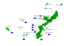 Map of a crescent-shaped island, with plans for four American divisions to land on its western shore