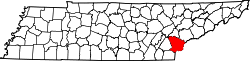State map highlighting Monroe County